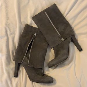 Gray suede half-zip heeled boots Franco Sarto, 7.5
